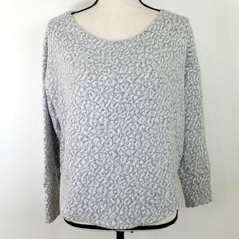 SATURDAY SUNDAY ANTHROPOLOGIE Gray/White Marled Sweater, XS